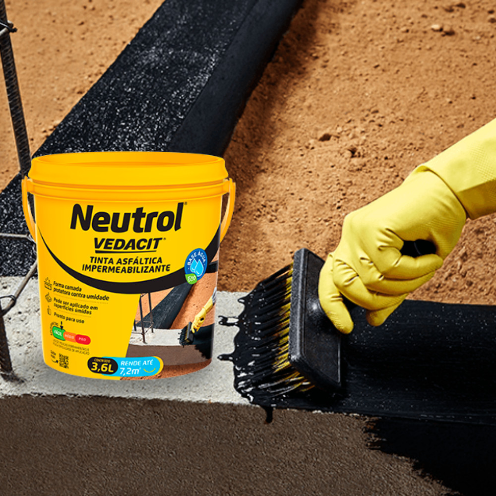 Neutrol Tinta Asfáltica Impermeabilizante Base Água 3,6L Vedacit Alto ...