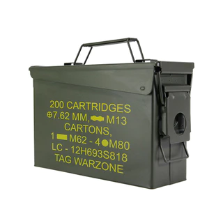 Caixa de Munição TAG Ammo Box 30 em Metal Verde Oliva - Impermeável - M19A1