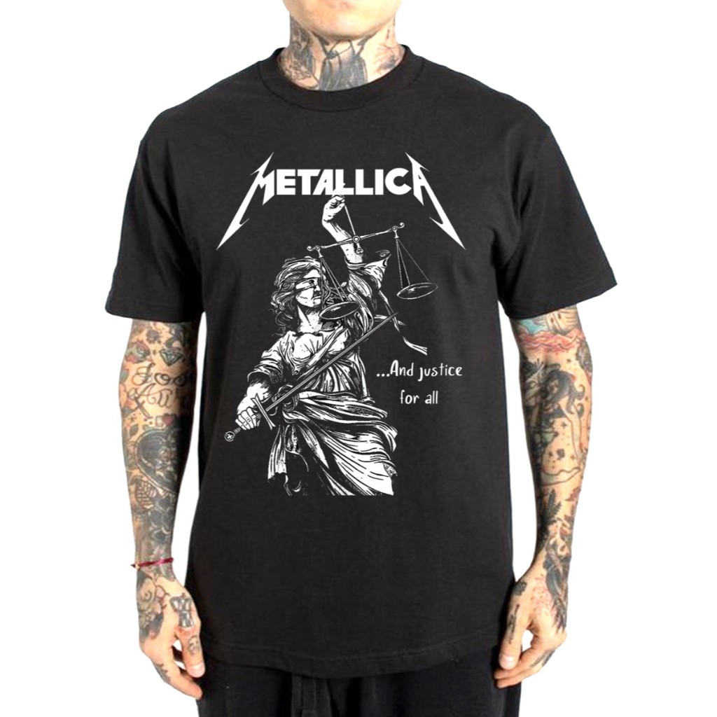 [Camiseta Premium em Algodão Puro]GXG Camiseta banda Metallica and justice for all 100% algodão