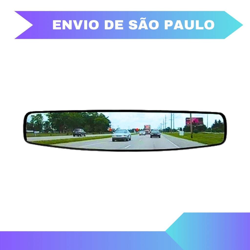 Espelho Retrovisor Interno Universal Convexo Panorâmico Automotivo 43cm