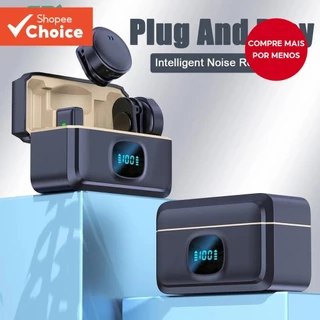 Novo Plug and Play 2.4G Chip Sem Fio Botão de Sucção Magnética Microfone de Carga para Gravação de Vídeo