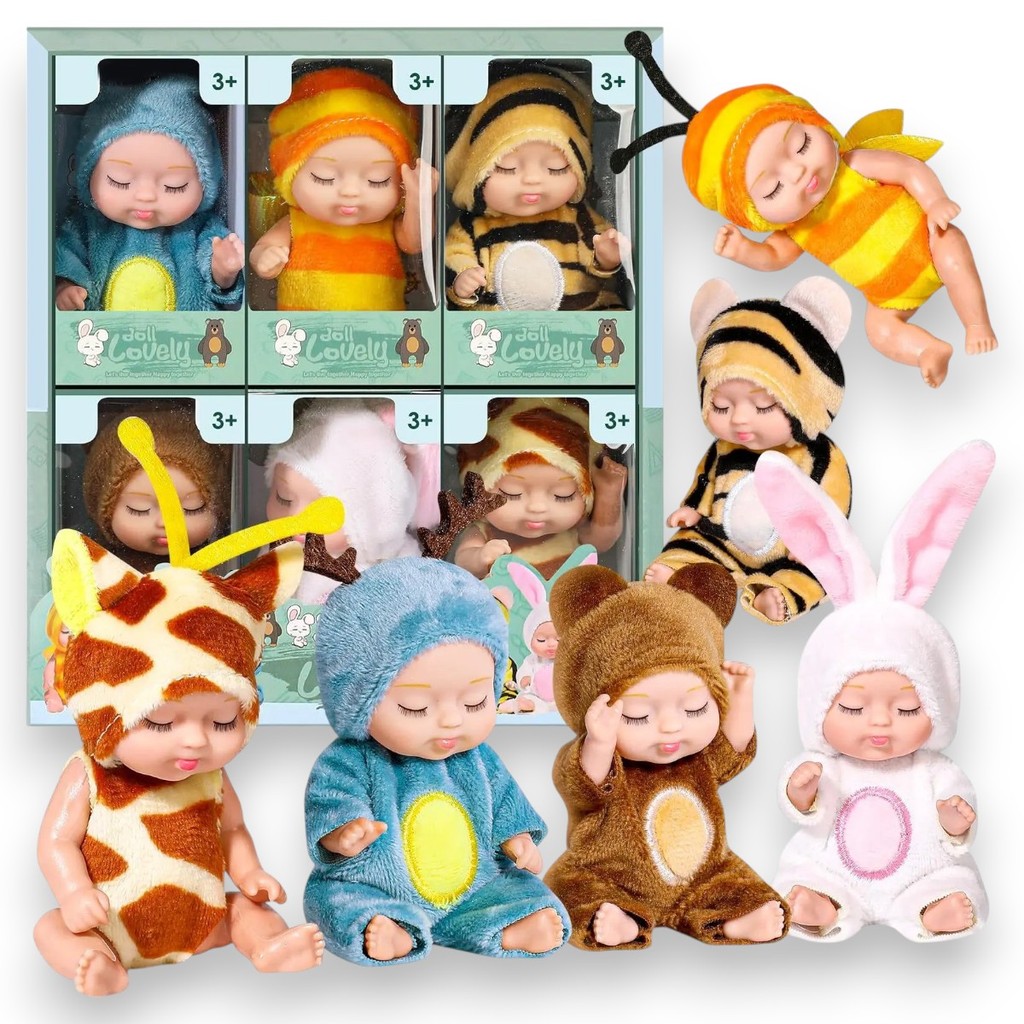 FYATHM 15cm Mini Corpo Inteiro Reborn Boneca Reborn Silicone Realista Brinquedo Artificial Pt