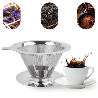 Coador de Café Reutilizável Inox | Filtro com Pegador Silicone p/ Suporte 103