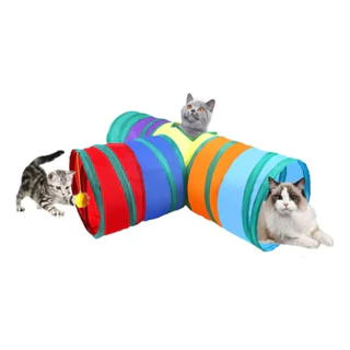 Túnel Labirinto Para Gatos Cães Interativo Cat Brinquedo Pet Cor Arco-íris T