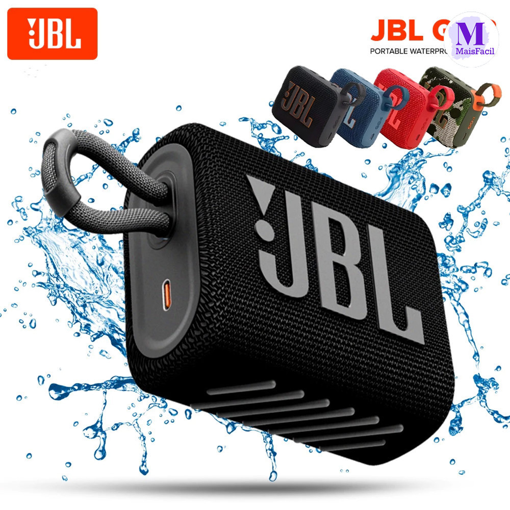 Caixa de Som Bluetooth GO3 GO4 Portátil À Prova d'Água Bateria Esportiva Durável