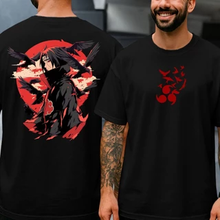 Camiseta Itachi Uchiha Sharingan Naruto Kurama Anime Raposa Rasegan