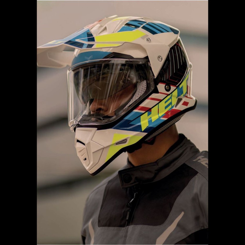 Capacete Trilha Helt Cross Vision Town Com Óculos Interno Viseira