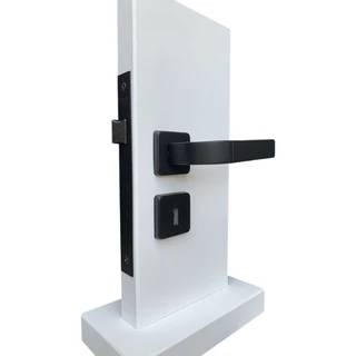Fechadura Interna Modena Roseta Quadrada Preta MGM
