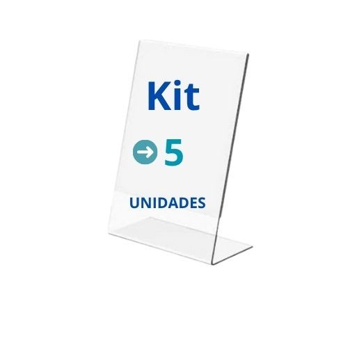 Expositor PS Acrilico - Kit 5 Peças 10x15 Vertical A6