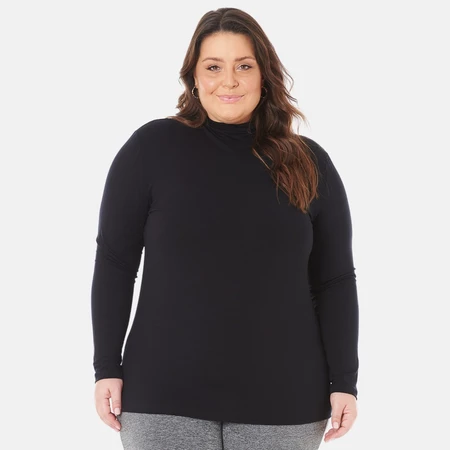 Blusa Gola Alta Cacharrel Moda Feminina Plus Size De Viscose Várias Cores 1130 DROP