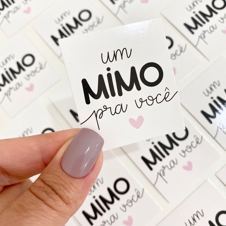 Kit Mini Cartão Tag Agradecimento para seu cliente Frase Um Mimo para ...