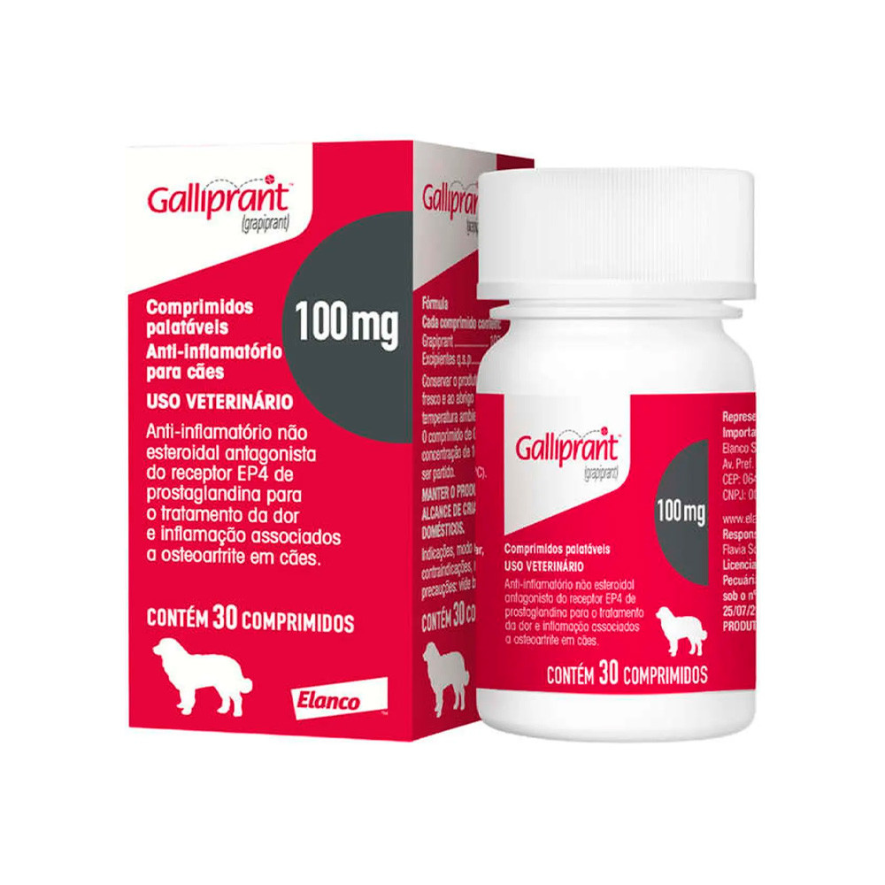 Galliprant 100mg 30 Comprimidos Palatáveis - Anti-Inflamatório não ...