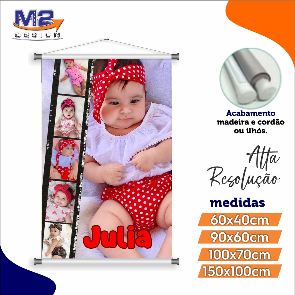 Banner Aniversário Infantil - Personalizado com suas Fotos, tema e Nome ...