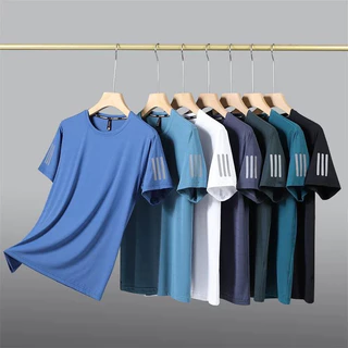 KIT 1-4 Camiseta de Manga Curta de Secagem Rápida para Homens, Top de Meia Manga de Fitness de Verão, Camiseta Casual
