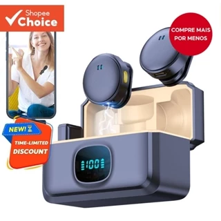 Microfone De Lapela Magnético Sem Fio Com Cancelamento De Ruído Para Telefone iSO/Android Type-c Plug and Play