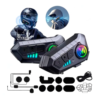 Motocicleta Sem Fio Bluetooth 5.3 Fone de Ouvido Capacete Kit de Chamadas Mãos Livres À Prova D'Água em Oferta na Shopee