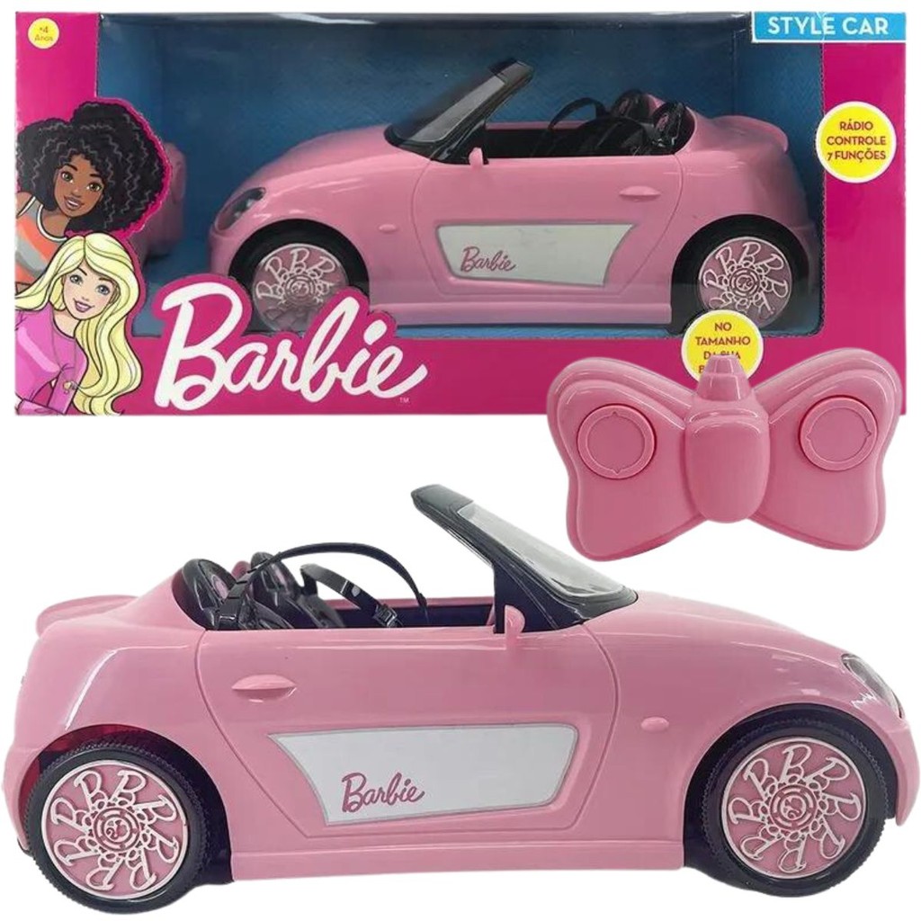 Carro da Barbie de Controle Remoto com Luz 7 Funções Candide | Shopee ...