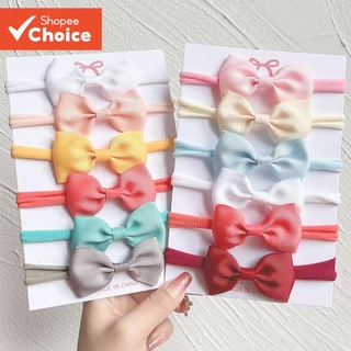 Conjunto De 6 Peças De Tiaras Para Bebês – Faixas De Cabelo Com Laço De Nylon Macio Meninas Recém-Nascidas E Pequenas em Oferta na Shopee