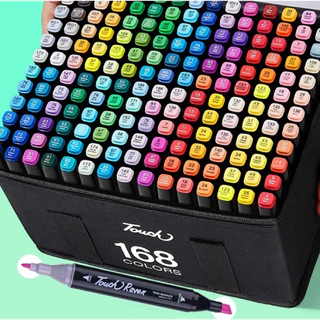 168 Cores Caneta Marcadora Com Ponta Dupla/Pintura De Arte/Aquarela/Escritório Com Estojo Preto em Oferta na Shopee
