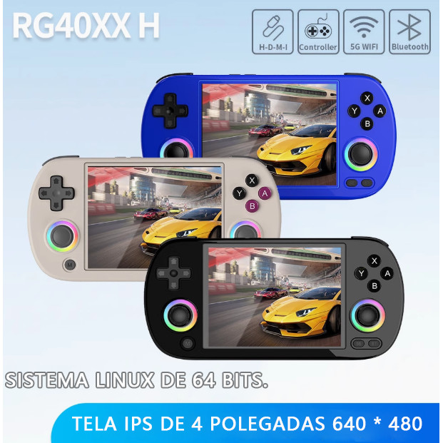 Console de videogame portátil Anbernic RG40XX H, jogo de arcade clássico retrô, nostálgico, infância