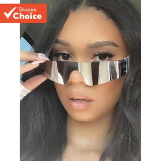 Óculos De Sol Futuristas Sem Moldura , Estilo Esportivo Retrô Y2K Para Roupas Da Moda em Oferta na Shopee