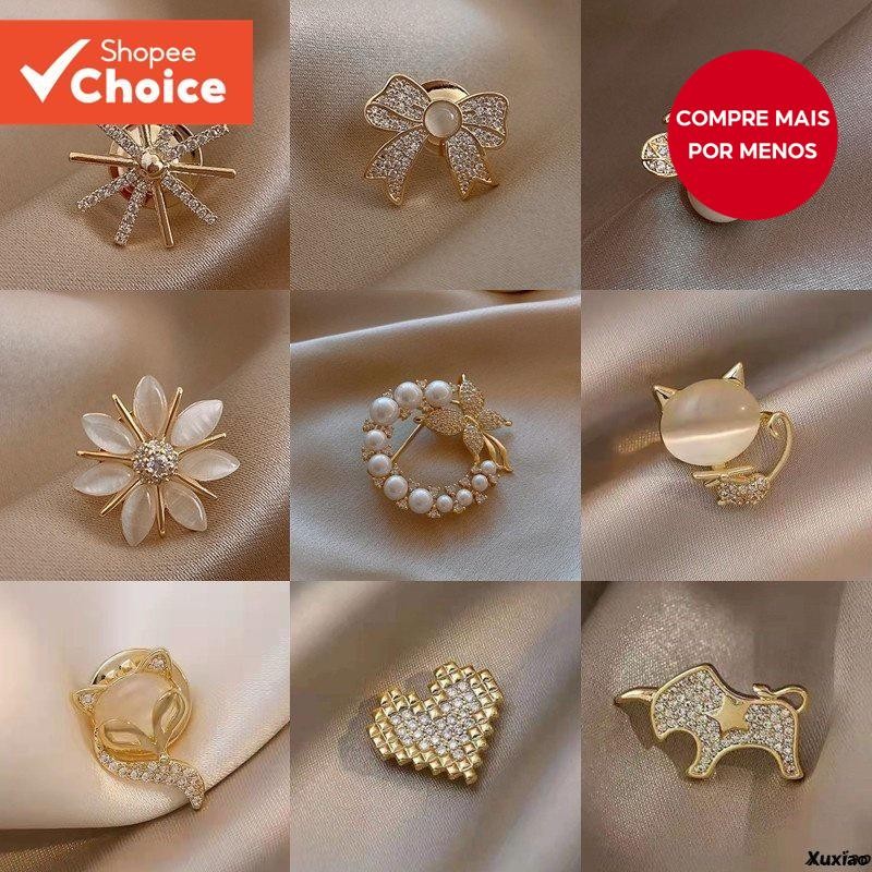 Simples Senhoras Pérola Strass Broche Barroco Elegante Borboleta Pino Festa De Casamento