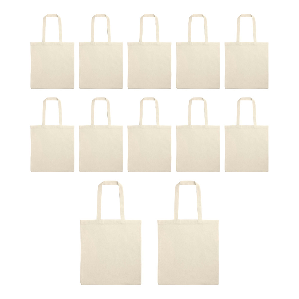 Kit 12 Ecobag Bolsa Sacola Lisa Sustentável