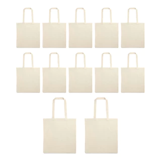 Kit 12 Ecobag Bolsa Sacola Lisa Sustentável