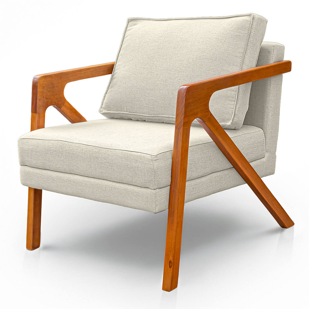 Cadeira Poltrona para Sala Madeira Maciça Confortável Reforçada