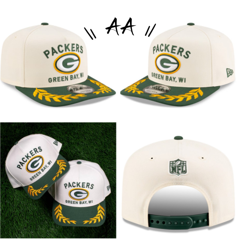 Chapéu Masculino Green Bay Packers New/Era CreamGreen 2025 NFL Draft A ...