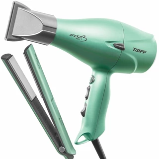 Kit Taiff Secador Fox Green 2200W 110v +Prancha Green Bivolt em Oferta na Shopee