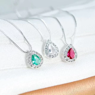 COLAR GOTA EM PRATA 925 com Garantia Aparador Zircônia Feminino Delicado SEMI-JOIAS BANHADA OURO 18K