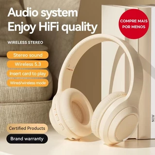 Fones De Ouvido Sem Fio Bluetooth Com Redução De Ruído Jack De 3.5 Mm Fone Dobrável Para Música Esportiva