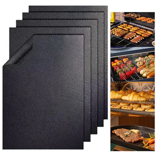 Kit 5 Pçs Tapete Para Churrasqueira Antiaderente Manta De Teflon Para Grelha Churrasco E Airfryer 40x33cm