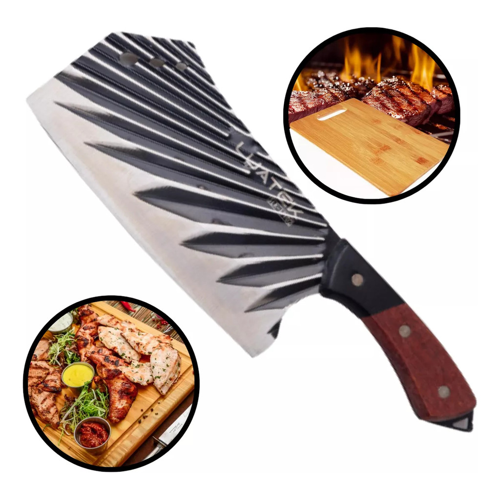 Faca Cutelo Super Afiada Desossa Ossos E Legumes Carne SLKAF102 ...