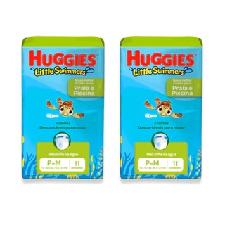 Kit 2 - Fralda Huggies Little Swimmers P/M 11 Un em Oferta na Shopee