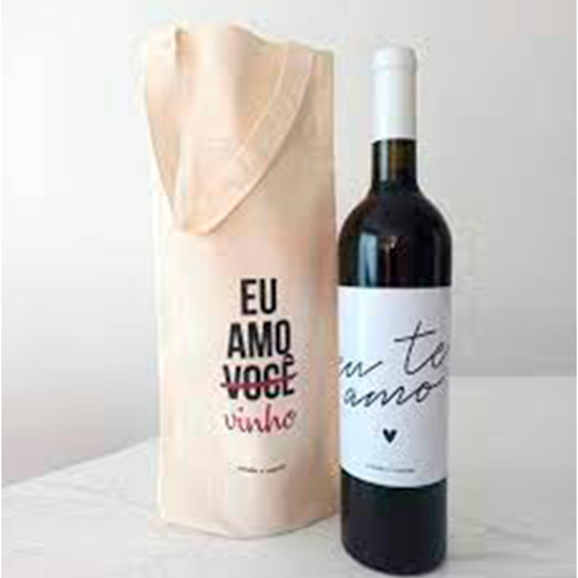 Porta Vinho Tecido 100% Algodão Natural Ecobag ecologica sacola saco ...