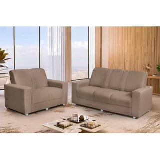 Conjunto Sofá 1,74 x 1,24m 3 e 2 Lugares Suede Roma Marrom Castor em Oferta na Shopee