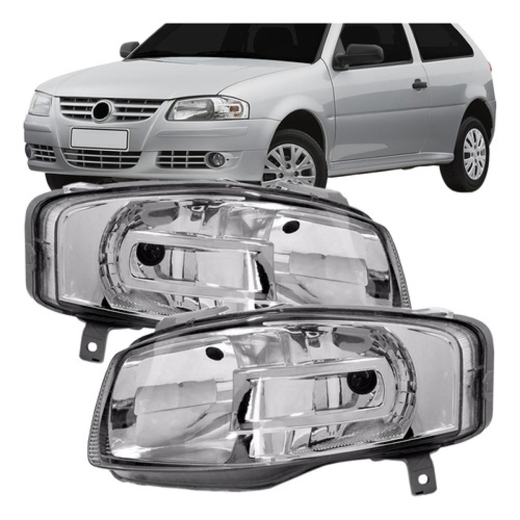 Farol Gol G4 2004 A 2008 Cromado | Shopee Brasil