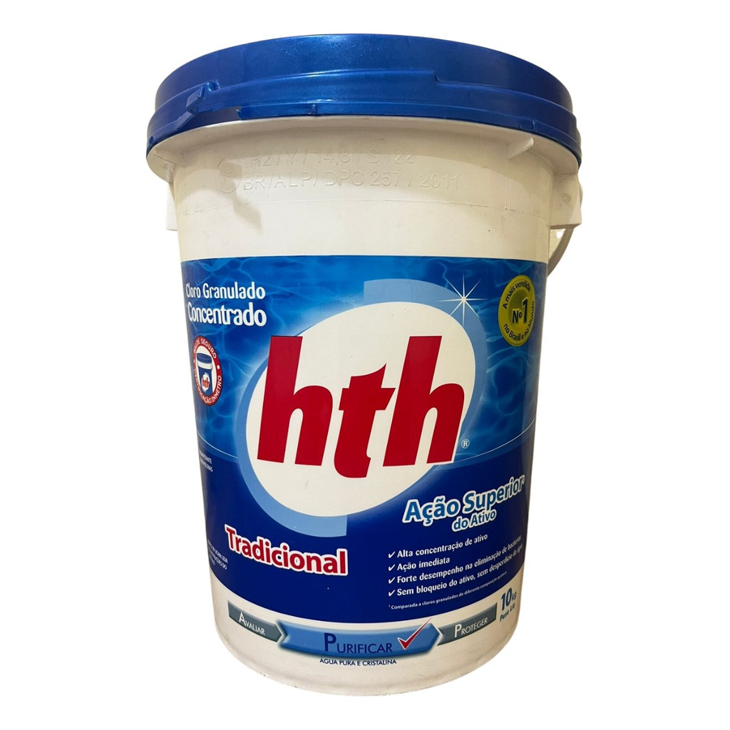Cloro Para Piscina Hth Granulado Tradicional Puro Balde 10kg | Shopee ...