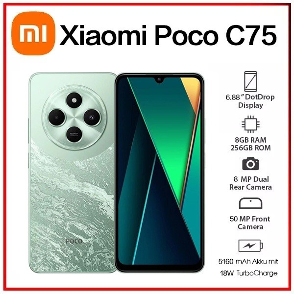 Novo) Xiaomi Poco C75 Verde 8GB+256GB RAM,6GB+128GBRAM | Shopee Brasil