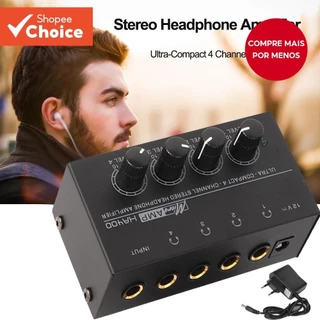 Ha400 Amplificador De Fone De Ouvido 4-Canais Com Adaptador Europeu Para Mixer De Música E Gravação Ultra Compacto
