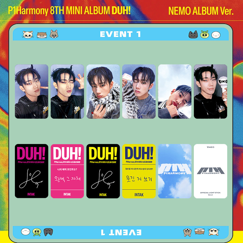 6pcs P1HARMONY DUH ! 8o Mini Álbum Photocards SW KTOWN4U