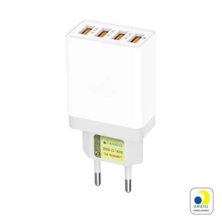 Carregador Fonte 4 Usb Turbo 4.1A Para Celular Universal Original