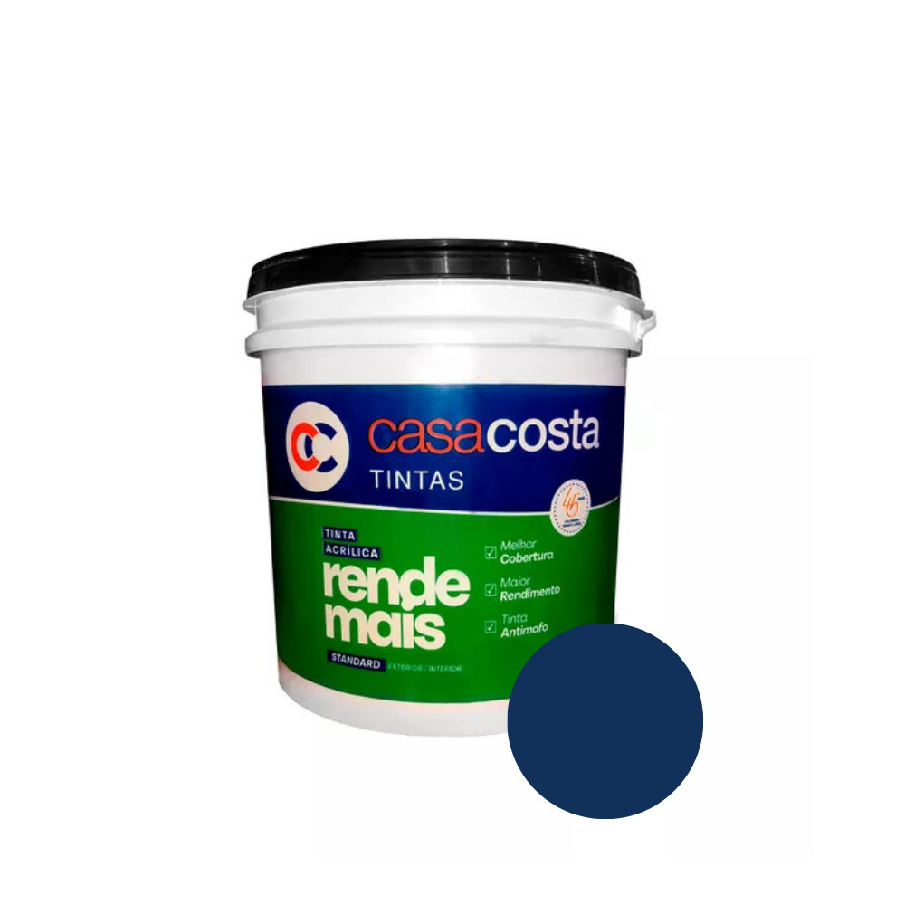 Tinta Azul Del Rey Acrílico Fosco Rende mais 16L Casa Costa | Shopee Brasil
