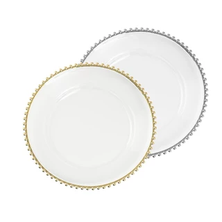 Sousplat Transparente Ball Sort Dourado/Prata 33x33x2cm em Oferta na Shopee