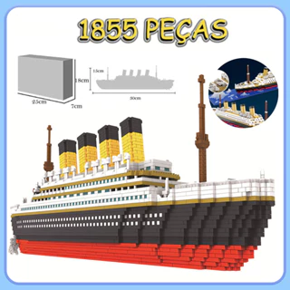 KIt 1855 Peças LG0 Blocos De Construção Titanic Blocos De Construção Brinquedos Artesanato Presentes em Oferta na Shopee