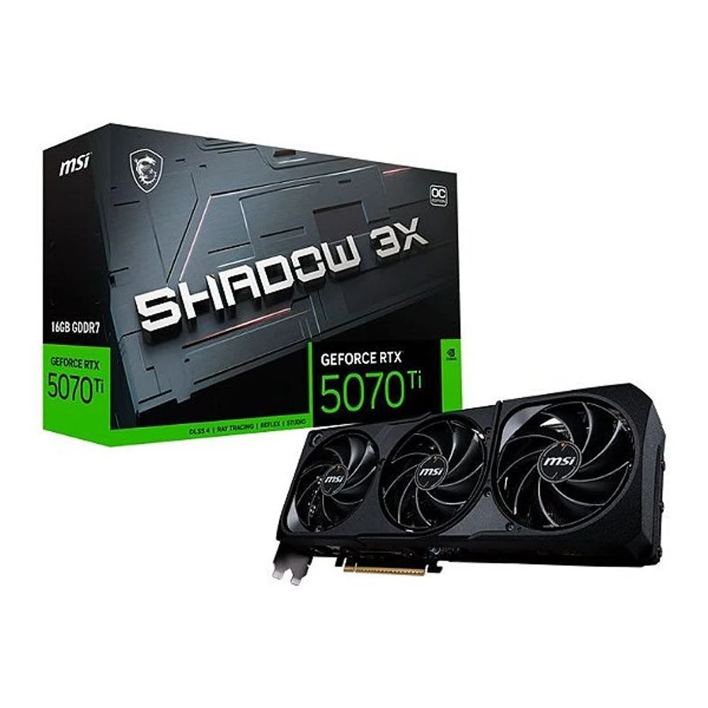 Placa de Vídeo NVIDIA GeForce MSI RTX5070TI 16GB GDDR7 256ITS SHADOW 3X OC