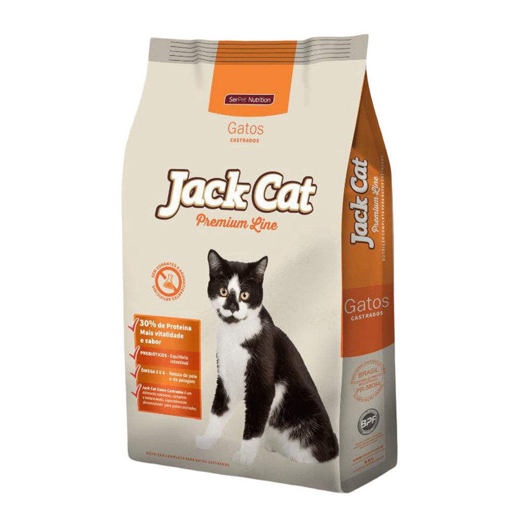 Ração Para Gatos Castrados Jack Cat Sabor Frango 10,1kg SerPet ...