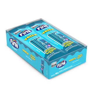 Bala Gelatina Tubes Framboesa Pinta Língua Fini Com 12 Unidades De 15g